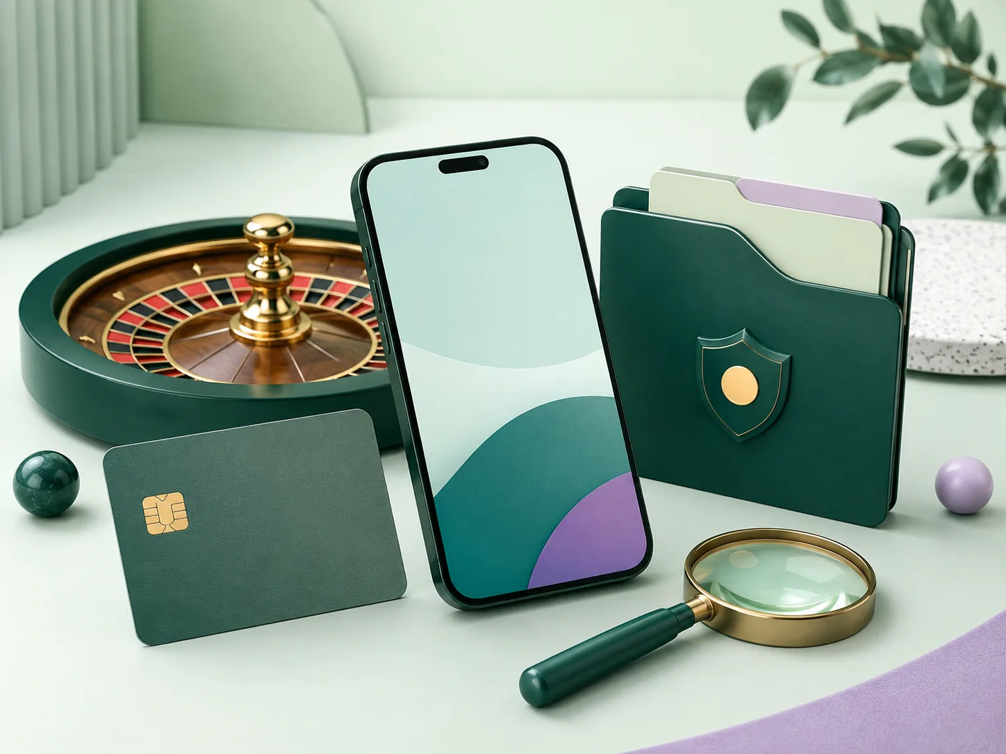 Ponsel abstrak, roulette, dan berkas untuk evaluasi akses mobile